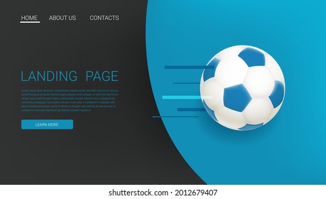 Soccer game banner with the ball. web gage template