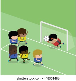 Soccer game. Brazil team illustration