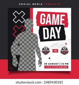 Soccer Game Day Banner Flyer Social Media Template for Sports Tournament