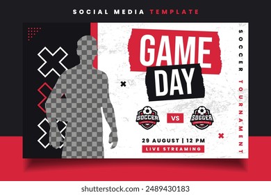 Soccer Game Day Banner Flyer Social Media Template for Sports Tournament