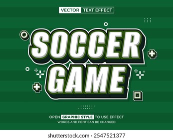 soccer game editable text, font effect, 3d text for title
