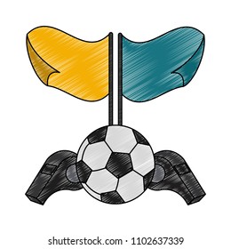 Soccer game emblem scribble
