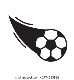 soccer game, flying ball league recreational sports tournament silhouette style icon vector illustration
