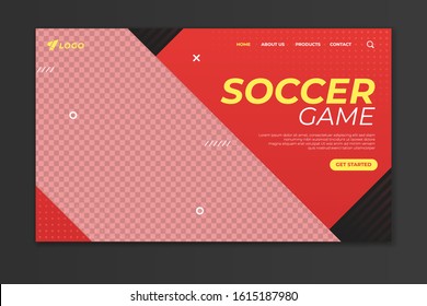 Soccer game landing page template