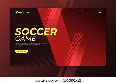 Soccer game landing page template