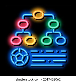 Soccer Game League Table neon light sign vector. Glowing bright icon Soccer Game League Table sign. transparent symbol illustration