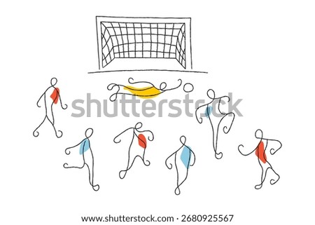 Soccer game minimalist vector illustration