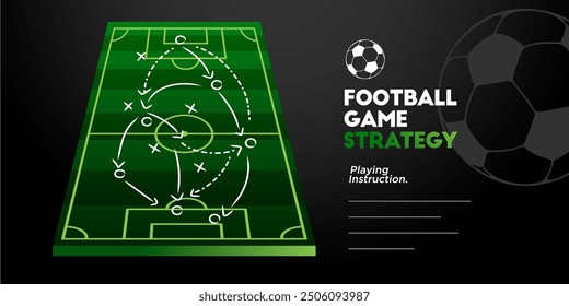 soccer game plan tactic board. Vector illustration. coach instruction Soccer team formation and tactic. Football graphic for soccer starting lineup squad, Soccer line up, Football starting XI.