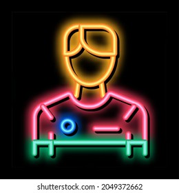 Soccer Game Player neon light sign vector. Glowing bright icon Soccer Game Player sign. transparent symbol illustration