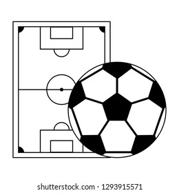 Soccer game sport in black and white