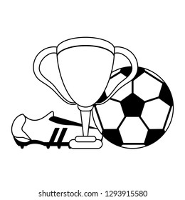 Soccer game sport in black and white
