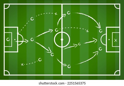 soccer game strategy isolated on white background