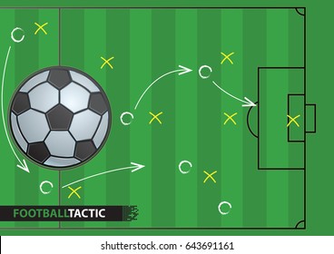 Soccer Game Strategy Plan. Football Background. Vector Illustration. Sport Infographics Element.