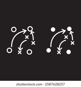 Soccer game strategy and tactic plan  vector icon. vector illustration . EPS 10 AI