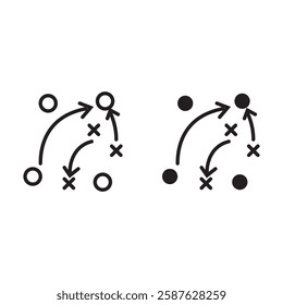 Soccer game strategy and tactic plan  vector icon. vector illustration . EPS 10 AI