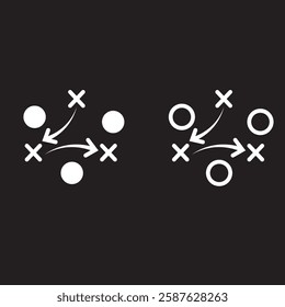 Soccer game strategy and tactic plan  vector icon. vector illustration . EPS 10 AI