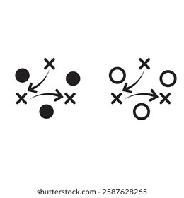 Soccer game strategy and tactic plan  vector icon. vector illustration . EPS 10 AI