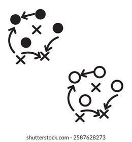 Soccer game strategy and tactic plan  vector icon. vector illustration . EPS 10 AI