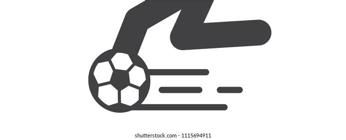 Soccer game zoom in close up. Silhouette vector.