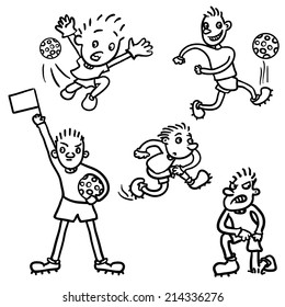 Soccer games football player character. Sports Character Design. Collection