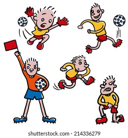 Soccer games football player character. Sports Character Design. Collection