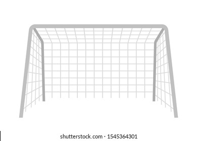 Soccer Gate Flat Vector Illustration. Goalpost With Net Isolated Clipart On White Background. Outdoor Active Sport, Competitive Game. Football Pitch Equipment. Hobby, Leisure Activity Design Element