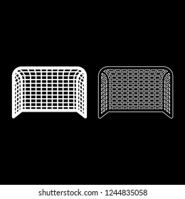 Soccer gate Football gate Handball gate Concept score icon outline set white color