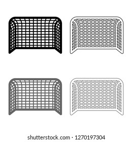 Soccer gate Football gate Handball gate Concept score icon outline set grey black color