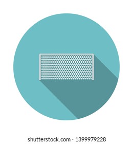 Soccer Gate Icon. Flat Circle Stencil Design With Long Shadow. Vector Illustration.