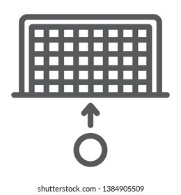Soccer gate line icon, sport and football, penalty sign, vector graphics, a linear pattern on a white background, eps 10.