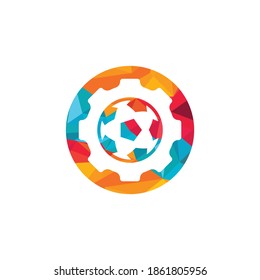 Soccer Gear vector logo design template. Unique football and industrial logotype design template.	
