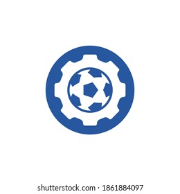 Soccer Gear vector logo design template. Unique football and industrial logotype design template.	
