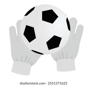 Soccer gloves  and ball. vector