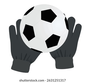 Soccer gloves  and ball. vector