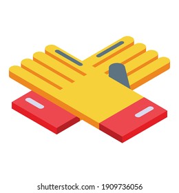 Soccer gloves icon. Isometric of soccer gloves vector icon for web design isolated on white background