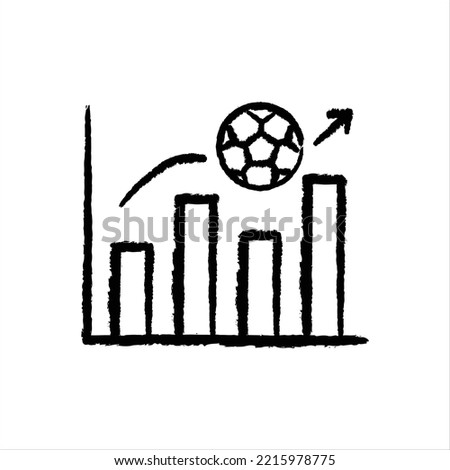 Soccer goal analytics hand-drawn icon vector graphic illustration