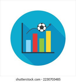 Icono de análisis de objetivos de fútbol ilustración gráfica vectorial
