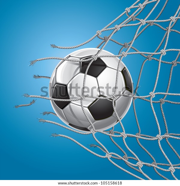 サッカーのゴール サッカーボールやサッカーがゴールのネットを突き破る ベクターイラスト のベクター画像素材 ロイヤリティフリー
