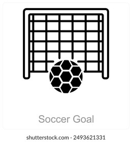 Soccer Goal and ball icon concept