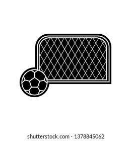 Soccer goal with ball icon. Element of Education for mobile concept and web apps icon. Glyph, flat icon for website design and development, app development