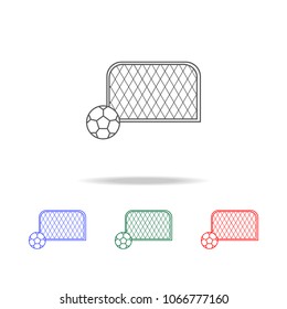 Soccer goal with ball icon. Elements of education multi colored icons. Premium quality graphic design icon. Simple icon for websites, web design, mobile app, info graphics