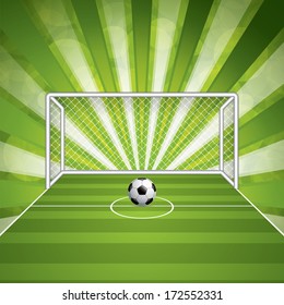 Soccer goal and ball, vector illustration