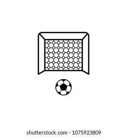 Soccer goal, soccer ball, victory, vector illustration.