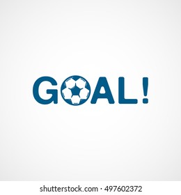 Soccer Goal Blue Flat Icon On White Background