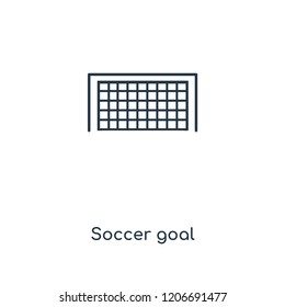Soccer goal concept line icon. Linear Soccer goal concept outline symbol design. This simple element illustration can be used for web and mobile UI/UX.