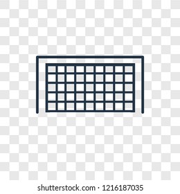Soccer goal concept vector linear icon isolated on transparent background, Soccer goal concept transparency concept in outline style