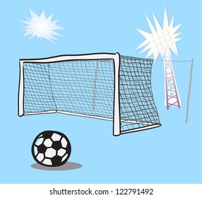 Soccer goal doodle.