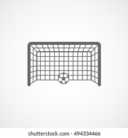 Soccer Goal Flat Icon On White Background