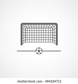 Soccer Goal Flat Icon On White Background