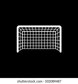 Soccer Goal Flat Icon On Black Background